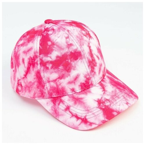 фото Бейсболка кепка женская tie-dye minaku, цвет фуксия, размер 56-58, бейсболка, весенняя, летняя, размер 56, 58, розовый promarket