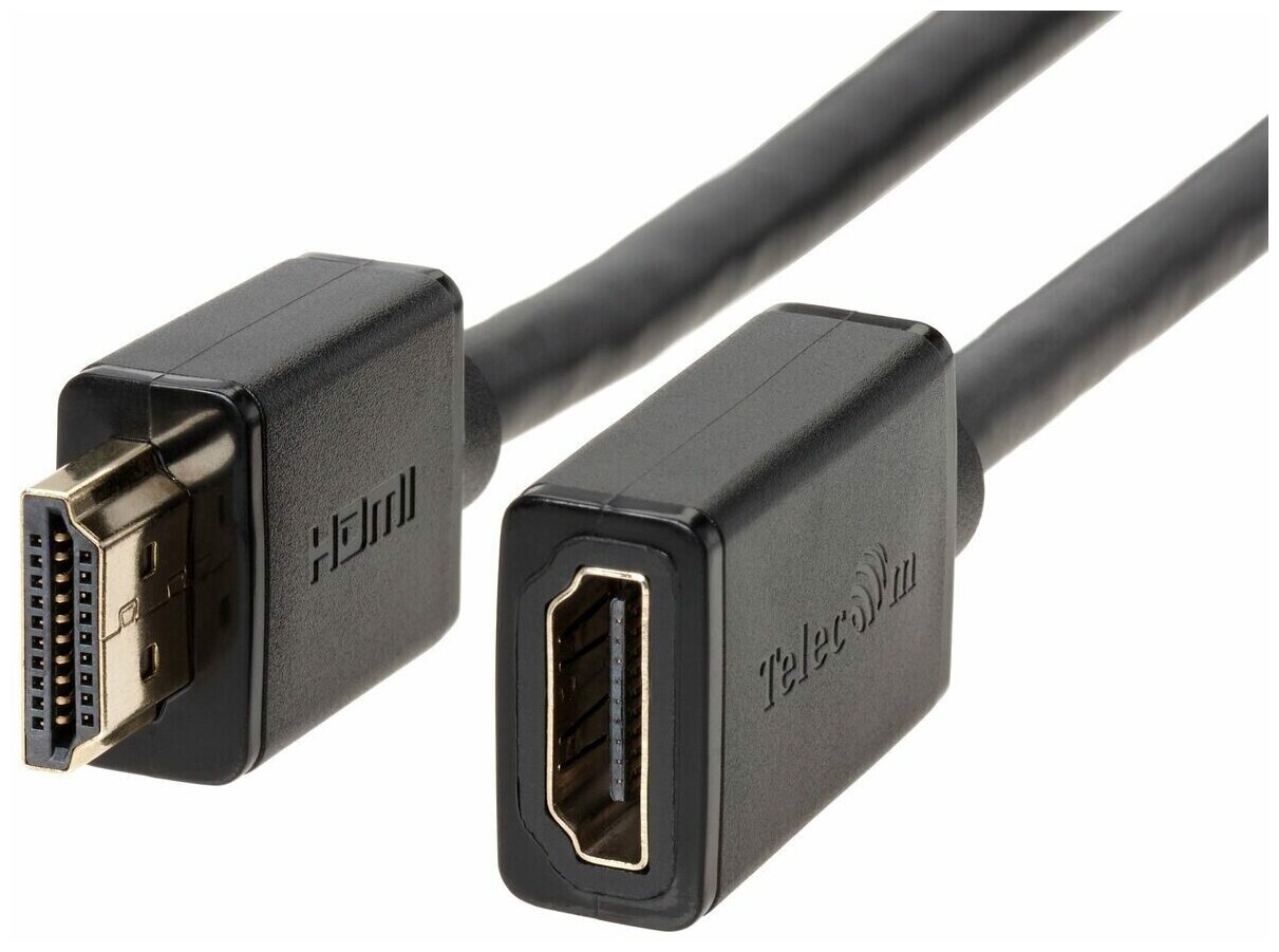 Кабель-удлинитель аудио-видео Telecom, HDMI (m) - HDMI (f) , ver 2.0, 5м, GOLD, черный [tcg235mf-5m] Noname - фото №1