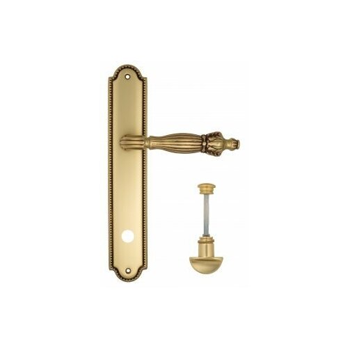 Дверная ручка Venezia OLIMPO WC-2 на планке PL98 французское золото + коричневый дверная ручка на планке olimpo pl98 wc 2 venezia