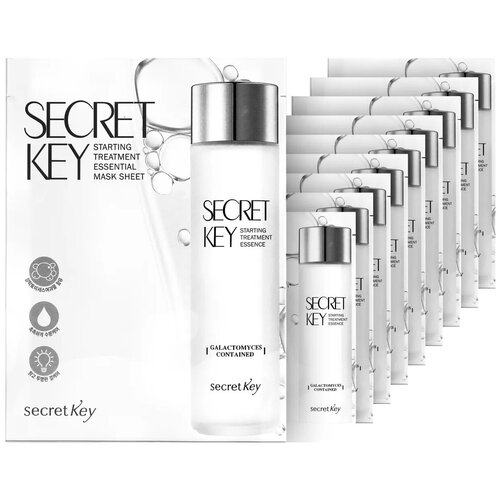 Secret Key Увлажняющая тканевая маска для лица STARTING TREATMENT ESSENTIAL MASK SHEET, 10 шт