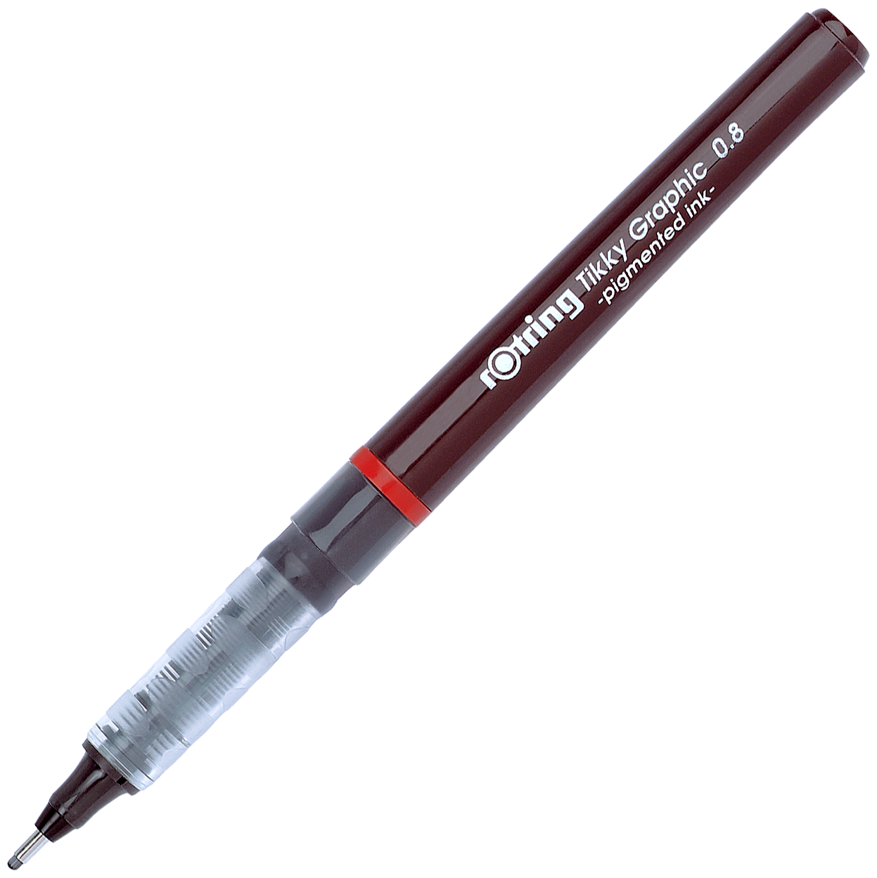 Ручка для черчения Rotring Tikky Graphic 0.8мм черн.:черные корпус бордовый - фото №2