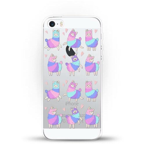 фото Силиконовый чехол цветные ламы на apple iphone 5/iphone 5s/iphone se andy & paul