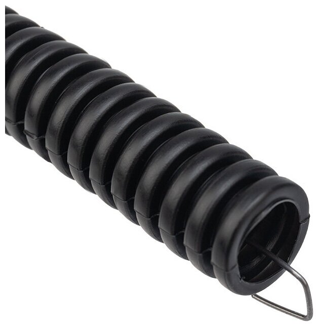 Труба гофрированная из ПНД, с зондом, черная, Ø16 мм (бухта 25 м/уп.) REXANT