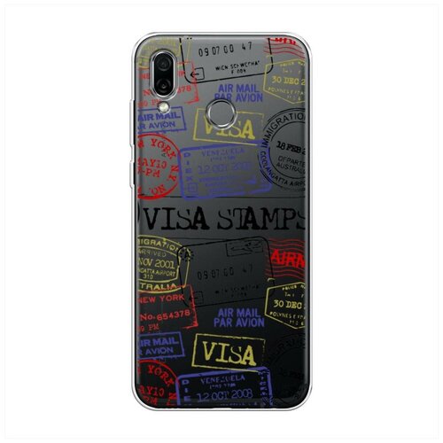 фото Силиконовый чехол "visa stamps 1" на huawei honor play / хуавей хонор плэй case place