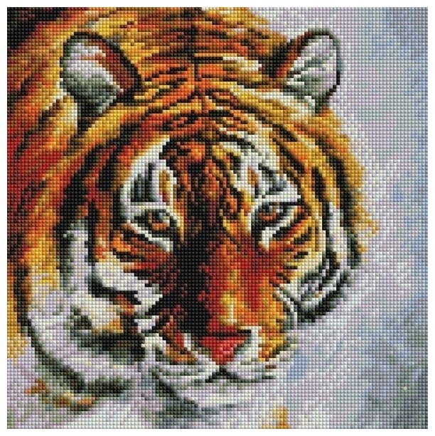 Тигр на снегу #122-ST-S Белоснежка Набор алмазная мозаика 30 х 30 см