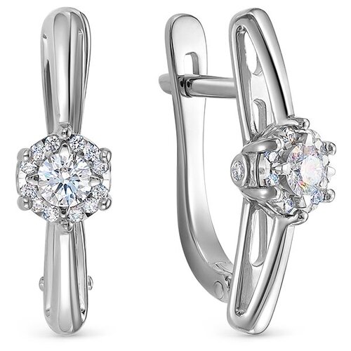 Серьги с 30 бриллиантами из белого золота 93368 VESNA jewelry