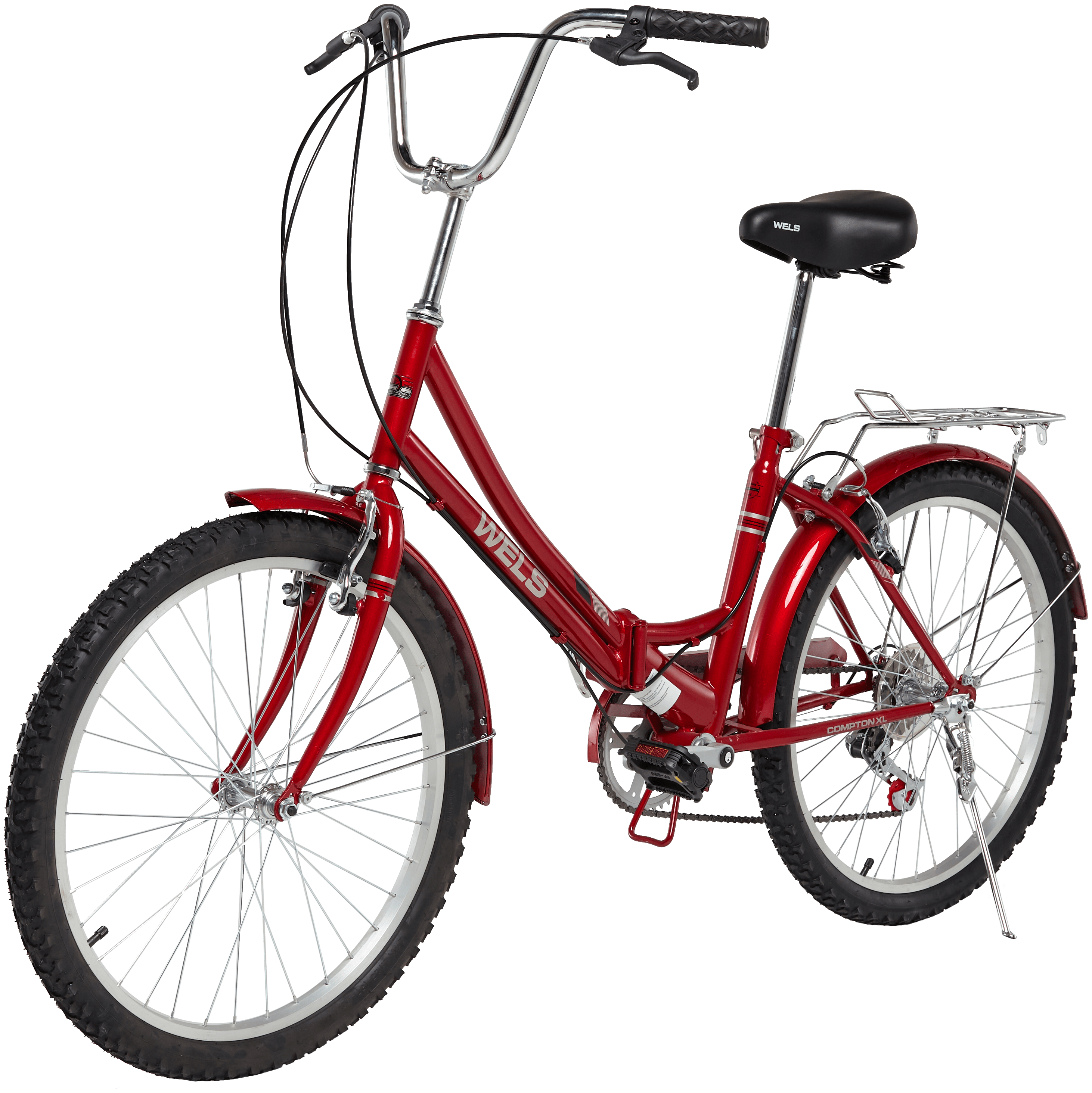 Складной велосипед WELS Compton XL (24", 6 ск, красный, 2021/2022)