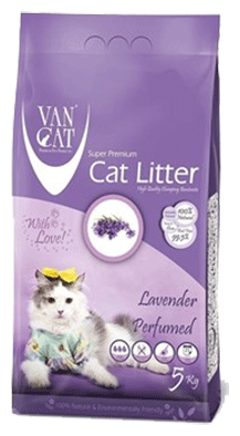 Van Cat Комкующийся наполнитель без пыли с ароматом Лаванды, пакет (Lavender) фиолетовый urn1012, 5 кг - фотография № 4