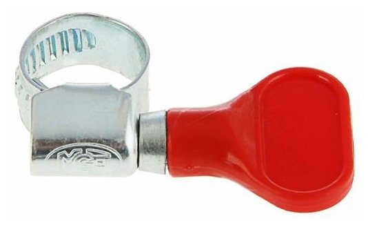 Хомут червячный с ключом MGF, диаметр 8-12 мм, оцинкованный - фотография № 1