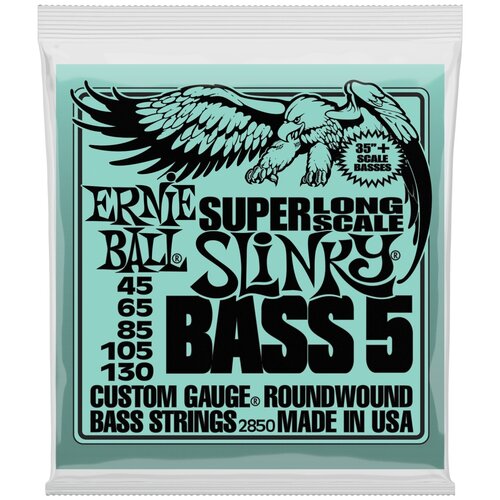 фото Ernie ball 2850 nickel wound super long scale slinky 45-130 струны для 5 струнной бас-гитары