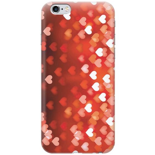 фото Gosso ультратонкий силиконовый чехол-накладка для apple iphone 6s / 6 с принтом "бокэ из красных сердечек"