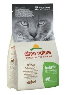 Almo Nature Для кошек контроль вывода шерсти с Рыбой и Картофелем (Holistic - Anti-Hairball - Salmon) 662 | Functional Adult Anti-Hairball Salmon, 0,4 кг