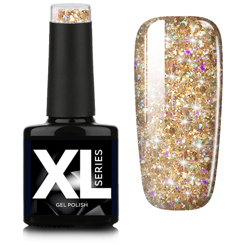 Купить Гель лак XNAIL PROFESSIONAL Series XL с шиммером, для дизайна ногтей, 10 мл, № 14, золотистый/желтый/серебристый