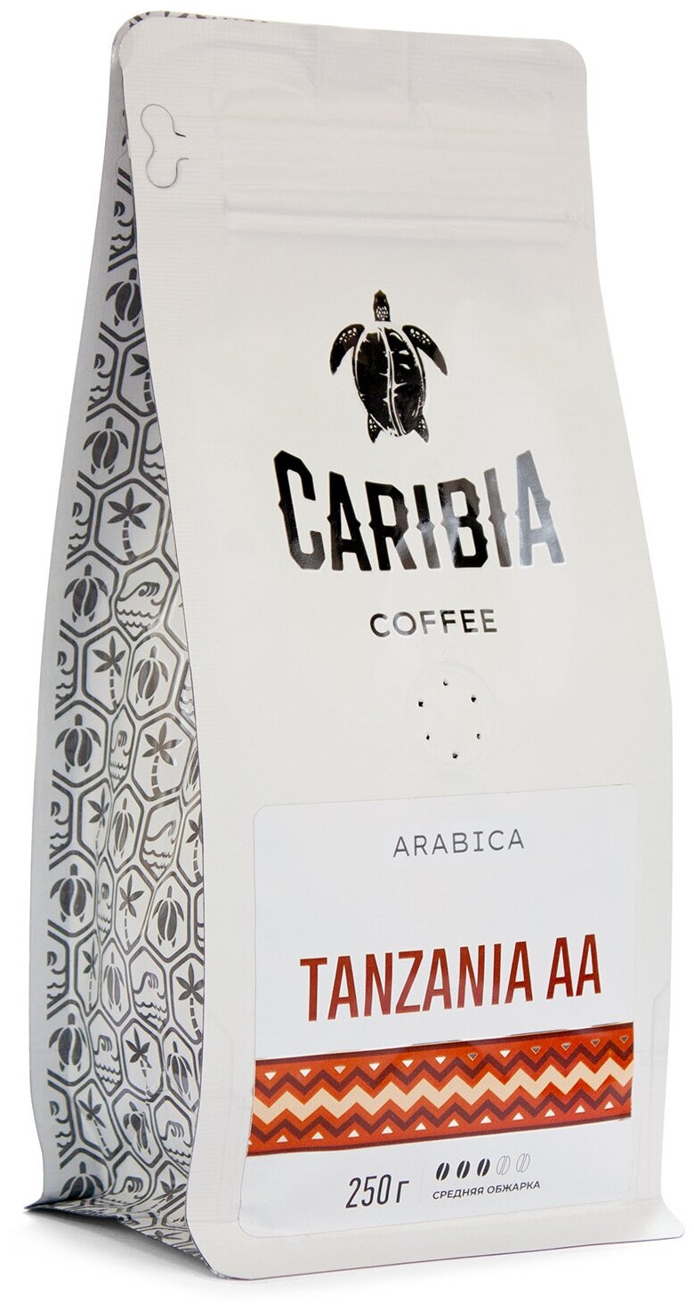 Кофе Caribia «Arabica Tanzania AA» в зёрнах 250 г