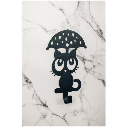 Крючок настенный для полотенец и одежды в ванную, кухну, прихожую, офис. Котик в дом