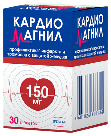 Кардиомагнил таб. п/о плен., 150 мг + 30,39 мг, 30 шт.