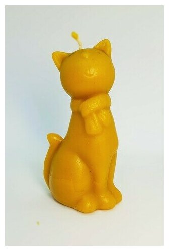 Свеча восковая Кошечка с шарфом