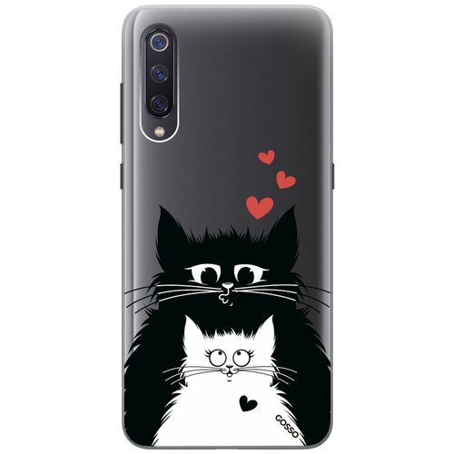 Ультратонкий силиконовый чехол-накладка Transparent для Xiaomi Mi 9 с 3D принтом Cats in Love ультратонкий силиконовый чехол накладка transparent для xiaomi redmi note 10 pro с 3d принтом cats in love
