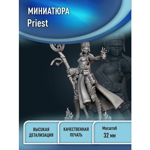 Девушка Жрица для НРИ 32 мм днд миниатюра 3D печать фэнтези