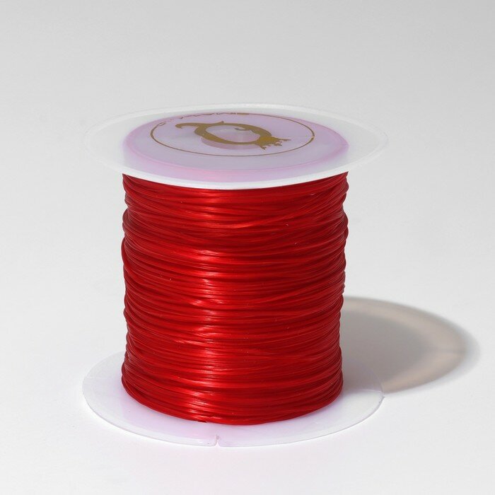 Queen fair Нить силиконовая (резинка) d=0,5 мм, L=10 м (прочность 2250 денье), цвет красный