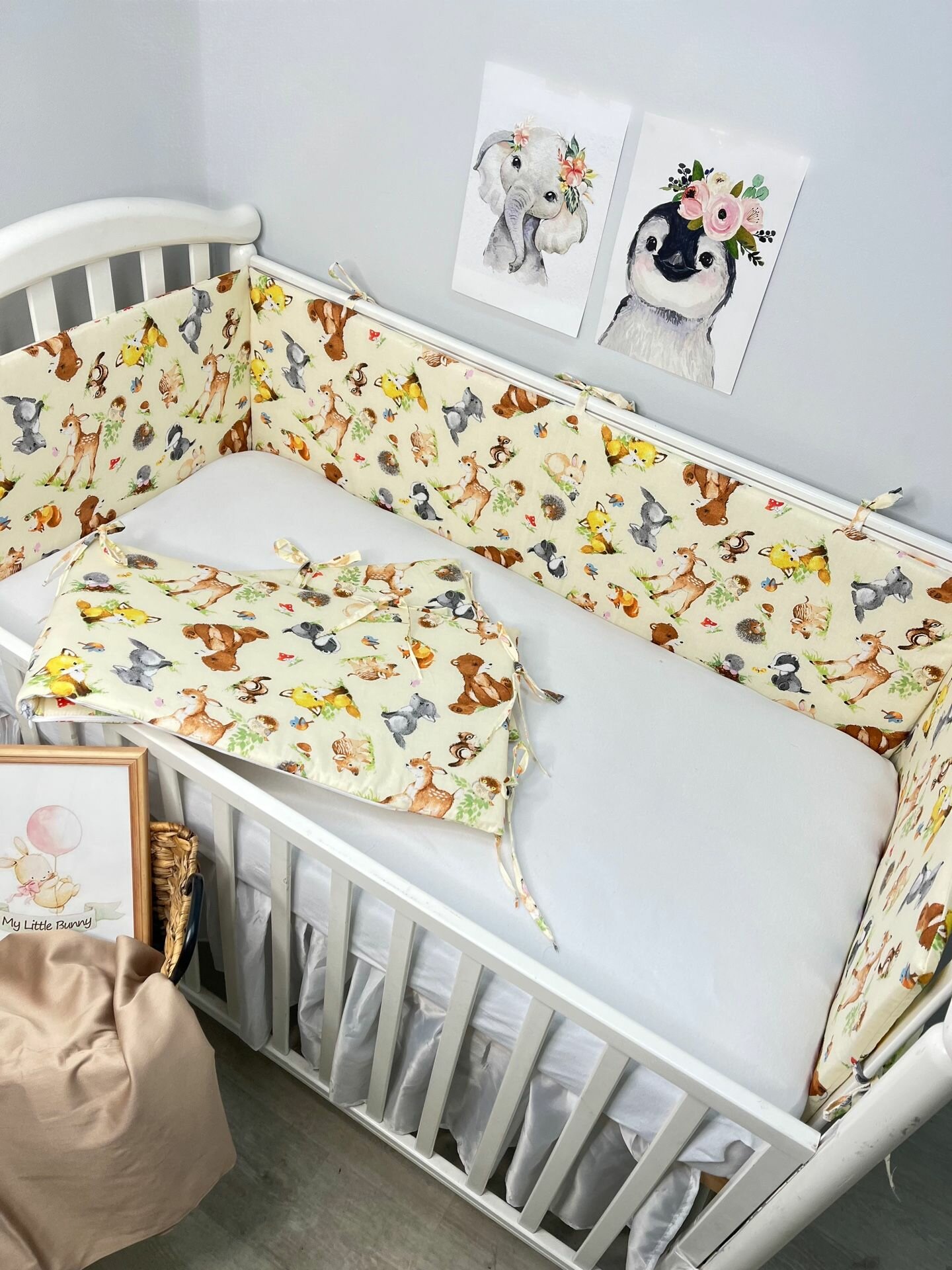 Бортики плоские в кроватку со съемными чехлами бортики в кроватку для новорожденных