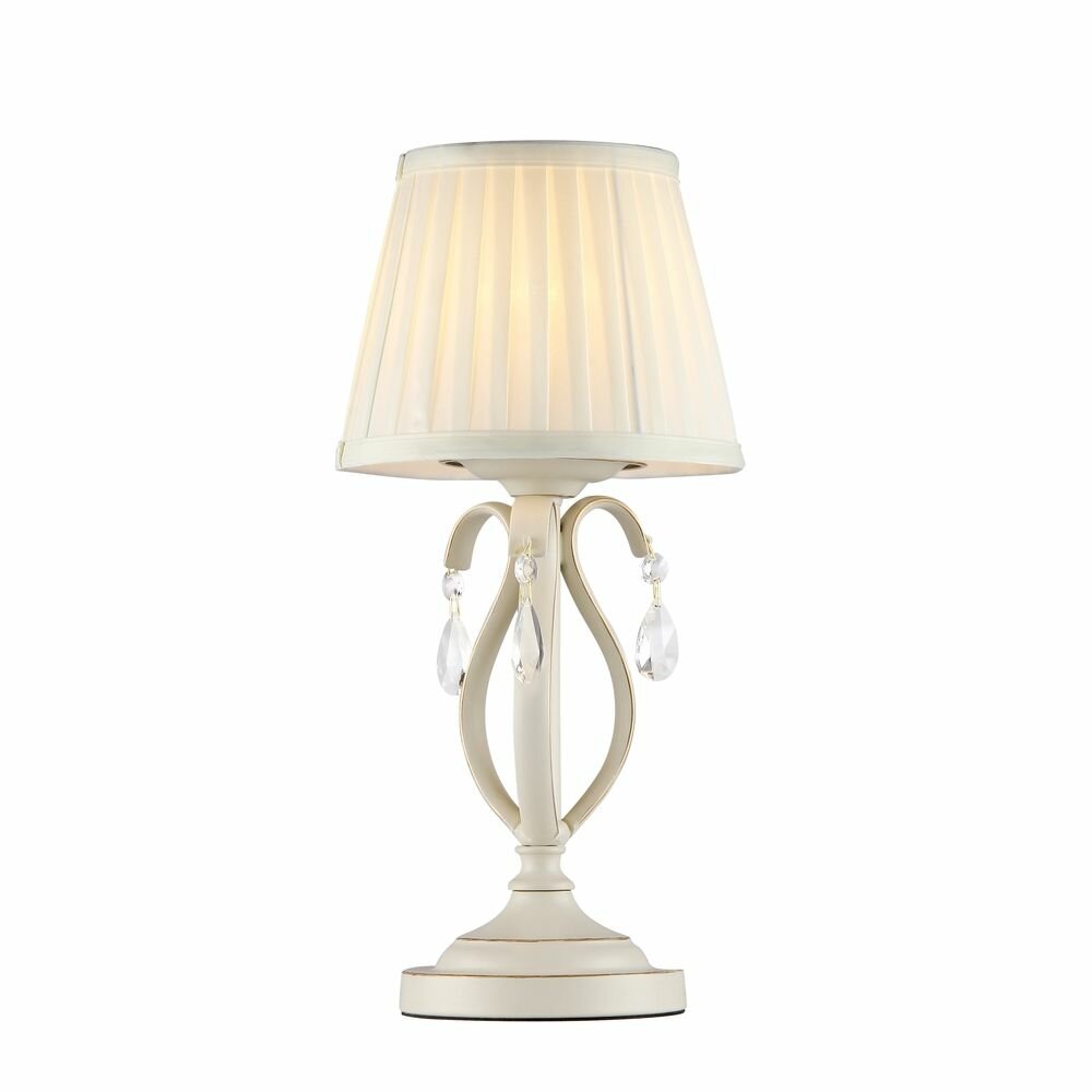 Настольная лампа Maytoni Elegant ARM172-01-G_MY, E14, 60 Вт, металл, ткань, хрусталь, бежевый, золотой