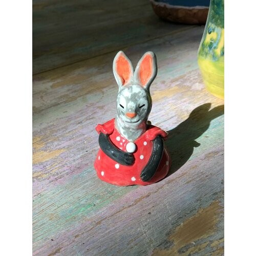 Керамический Зайка фигурка ручной работы