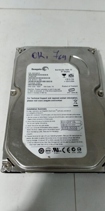 Жесткий диск Seagate BarraCuda 3.5" 80Gb IDE ST380215A