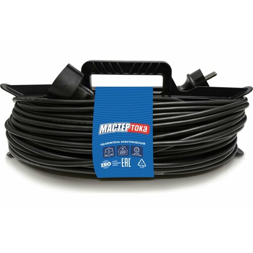 Удлинитель-шнур на рамке Мастер Тока ПВСбм 2x1 черн 50 бз вк УШР0031