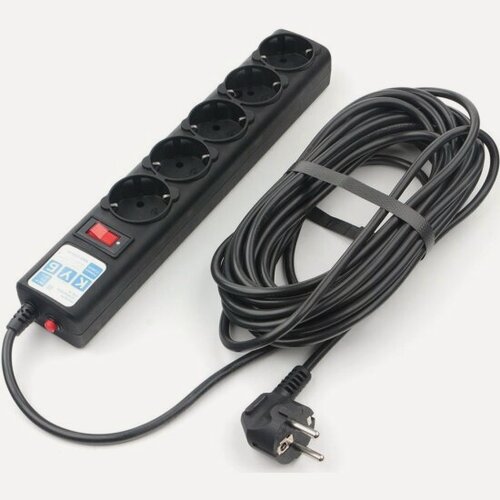 Изображение товара Сетевой фильтр Power Cube 7.0м, 10А/2,2кВт, 5 розеток (черный графит)