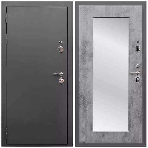 Дверь входная Армада Гарант / ФЛЗ-Пастораль, Бетон темный МДФ панель 16 мм с зеркалом