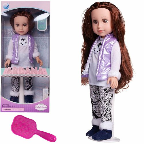 Кукла Ardana Baby в фиолетовом жилете, 45 см, в коробке - Junfa Toys [WJ-21808] парковка трек строительная площадка в коробке 45 5х8 5х26 5см junfa toys [wa 17193]