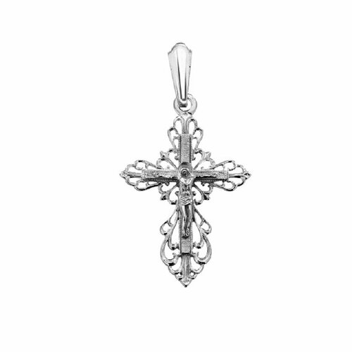 Крестик Аврора, серебро, 925 проба, родирование подвеска крест из серебра аврора 84148