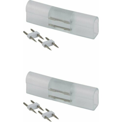 коннектор для светодиодной неоновой ленты 220 в 8 мм ip65 Коннектор ЭРА LS-connector-220-neon для светодиодных лент N2835 (комплект из 2 шт)