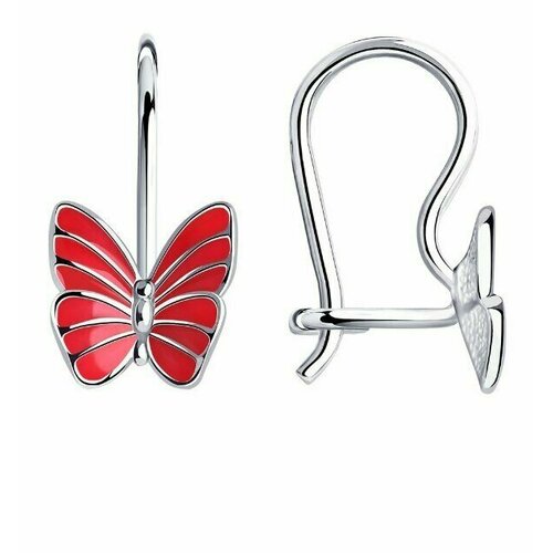 Серьги серебро, 925 проба, родирование