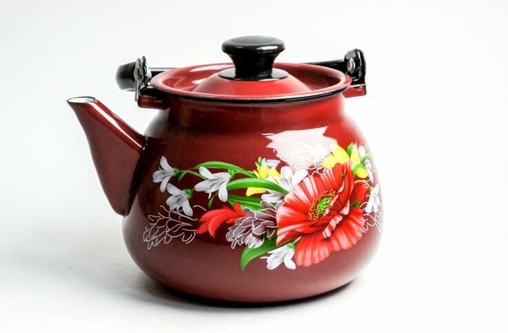 фото Чайник 3,5 л сферич. с цельной ручкой Апрель красный