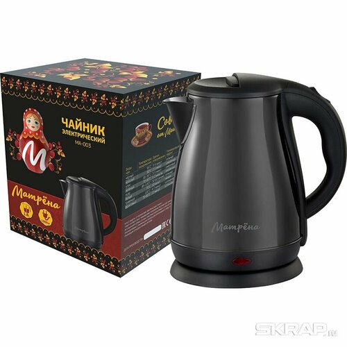 Чайник электрический 18Л 1500ВТ диск нерж СТ 7356 черн матрена 252900₽