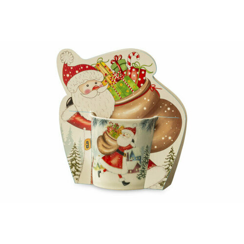 Кружка Lamart Noel Веселые деньки Санта h9 см, фарфор