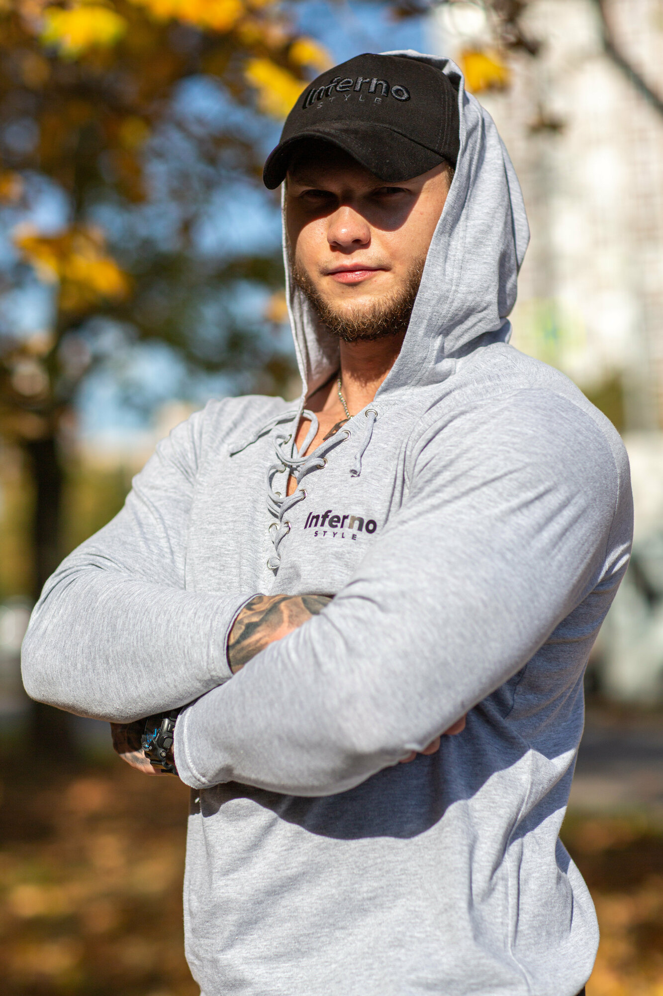 Футболка Inferno Style, размер S, серый меланж — фото 1