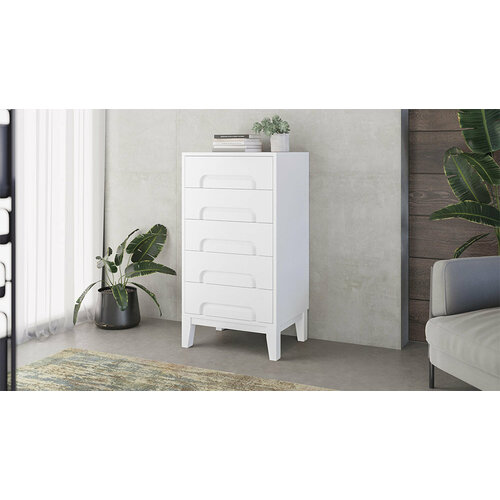 Комод Дримлайн Венсе (узкий) бук-голубой 60х38х112,8