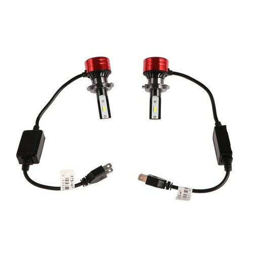 Автолампа светодиодная Н7 12 В 30 Вт 2160 Лм провод 20 см свет белый 2 шт 1137₽