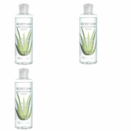 Secret Skin, Тонер для лица с экстрактом алоэ Aloe Hydration, 250 мл, 3 шт