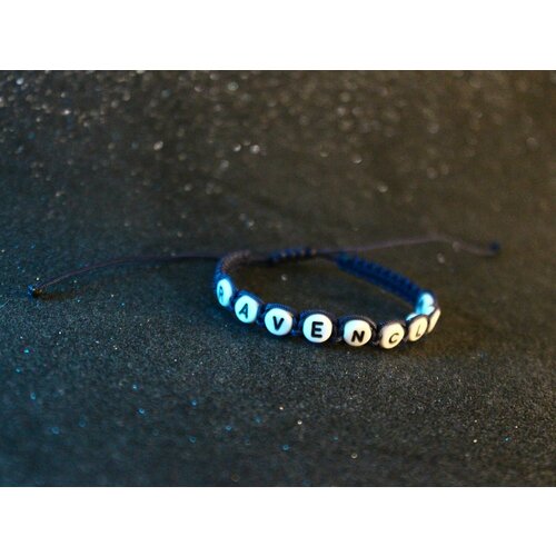 Плетеный браслет, акрил, 1 шт., размер one size, синий