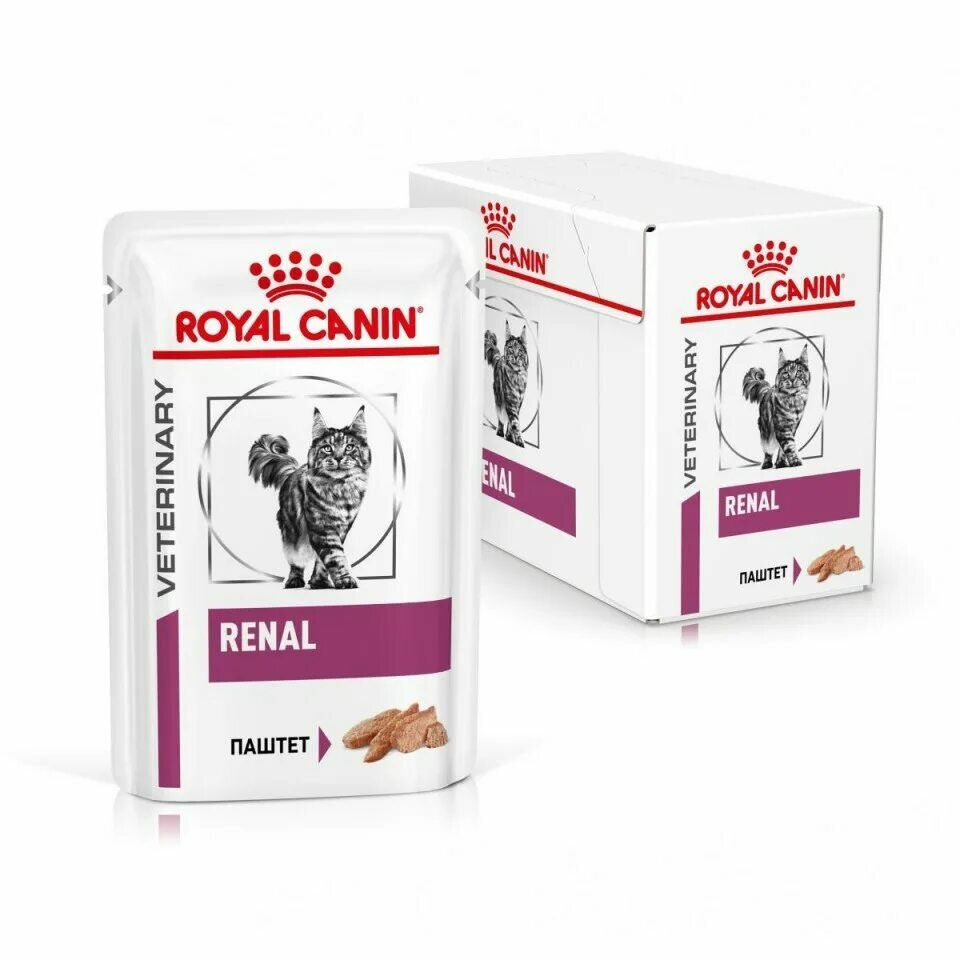 Влажный корм для кошек Royal Canin Renal, при проблемах с почками 12 шт. х 85 г (паштет)