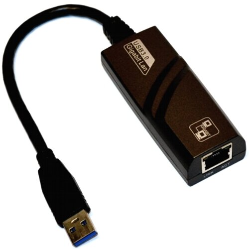 Сетевая карта RJ-45 KS-is KS-312 USB3.0 на RJ45 LAN Ethernet кабель-адаптер RTL8153B - чёрный