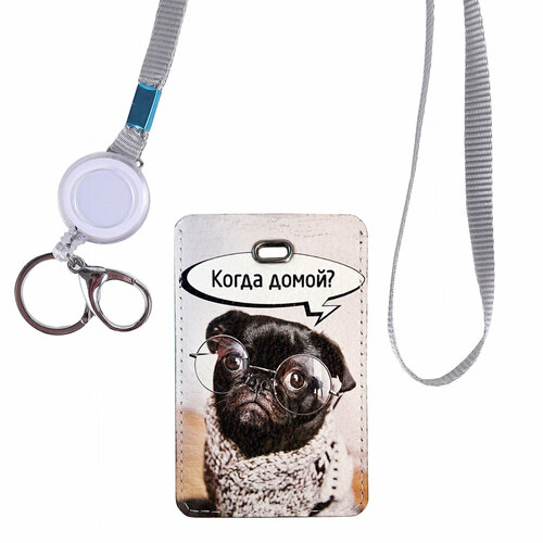 Картхолдер Eshemoda, зернистая, матовая, черный, серый