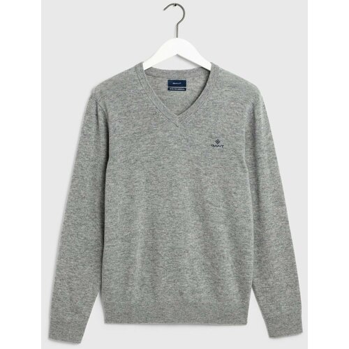 Джемпер GANT EXTRAFINE LAMBSWOOL V-NECK, размер 2XL, серый