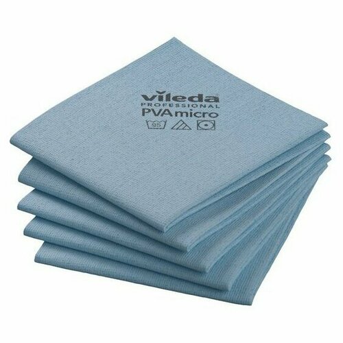 Салфетка Vileda Professional PVAmicro, синий, 5 шт. голубой, синий