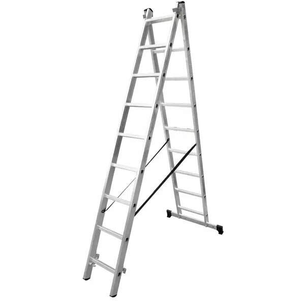фото Лестница раскладная 2-секционная Standers до 4.92м 9 ступеней