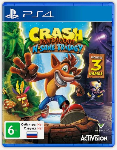 Изображение товара Crash Bandicoot N.Sane Trilogy (PlayStation 5, PlayStation 4, Английская версия) / Игры на диске PS5, PS4